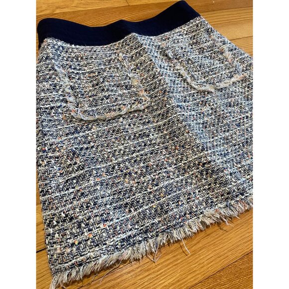 J Crew Womens Tweed Mini Skirt Size 4 Frayed Punk Coquette Preppy Feminine Soft - Picture 10 of 13